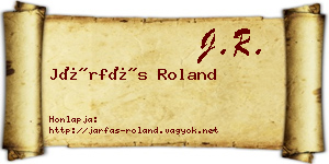 Járfás Roland névjegykártya