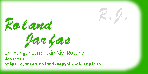roland jarfas business card